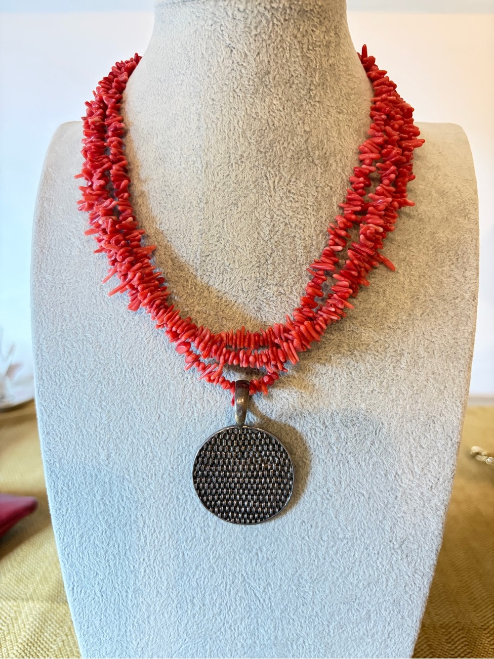 Claudia Agudelo EXEX Sterling Silver and Coral Necklace